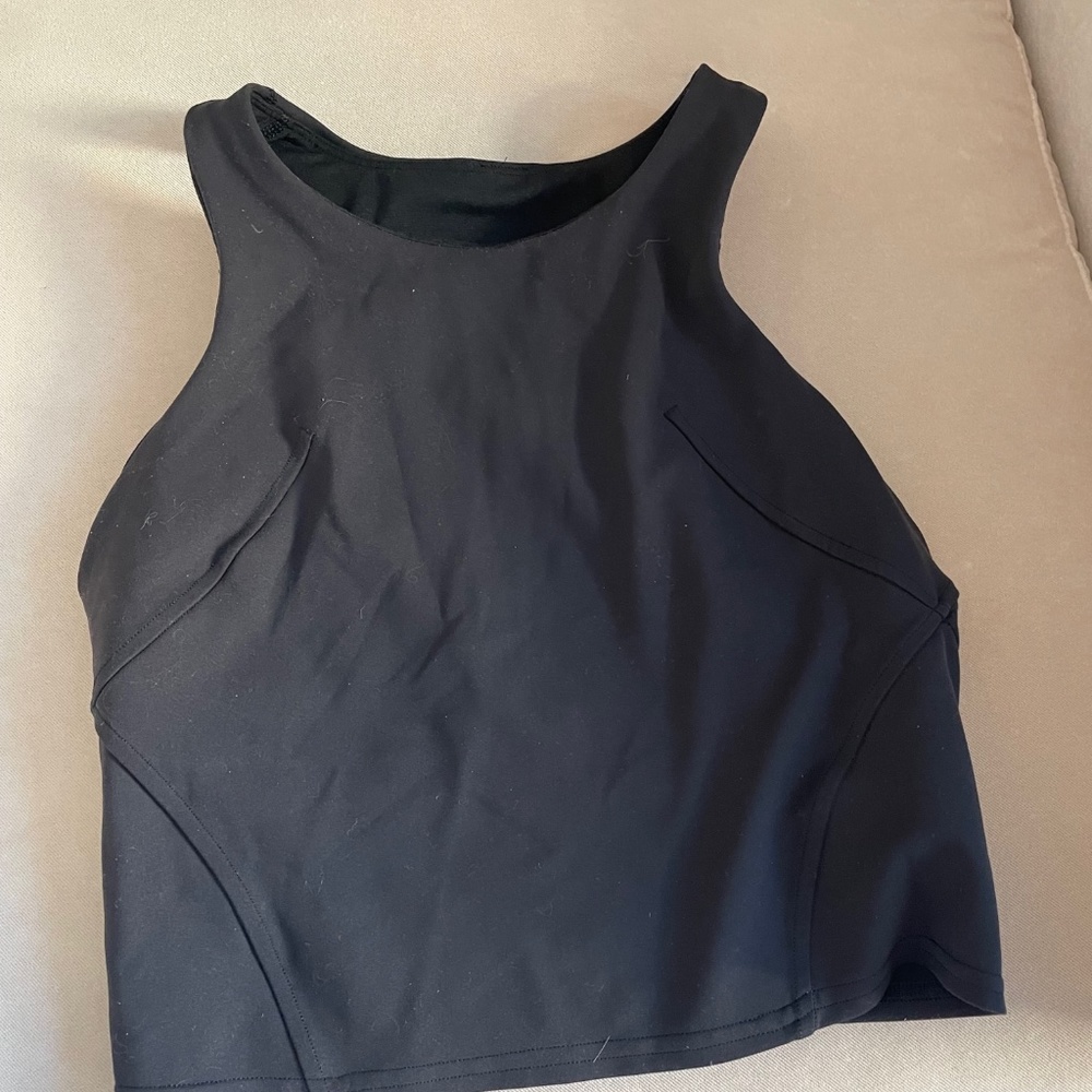 Lululemon Black "Ebb to Street" cropped Racerback Tank